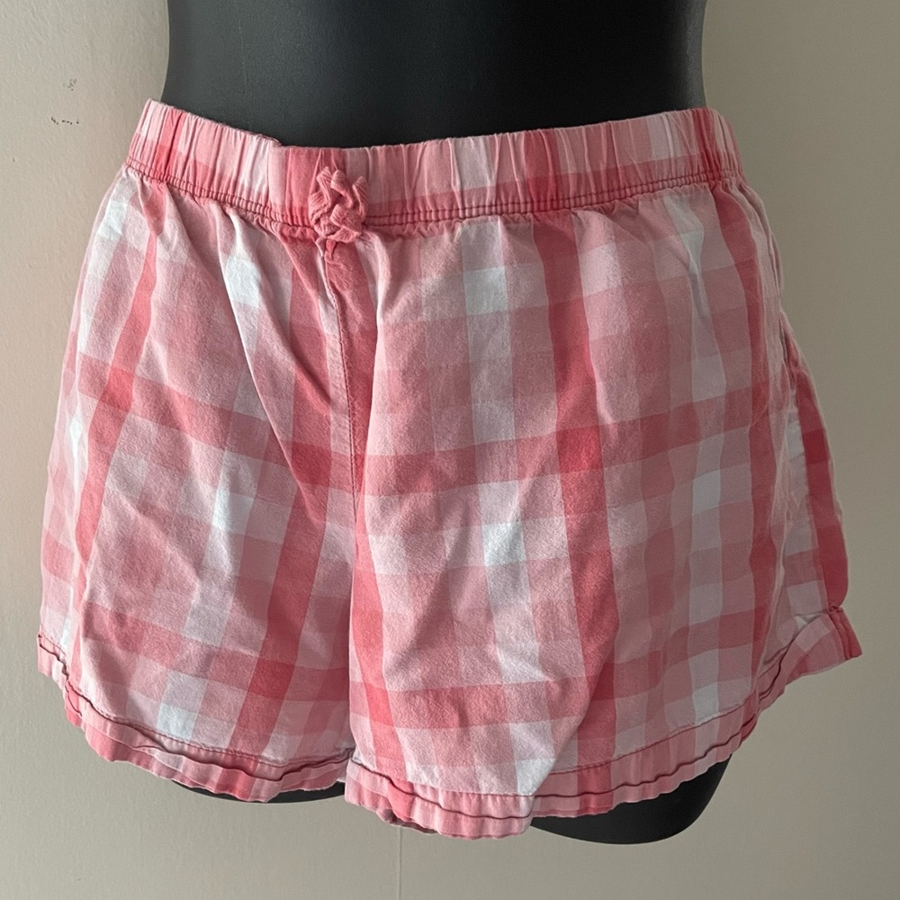 Gap Body Orange & White Check Pj Shorts Size Medium